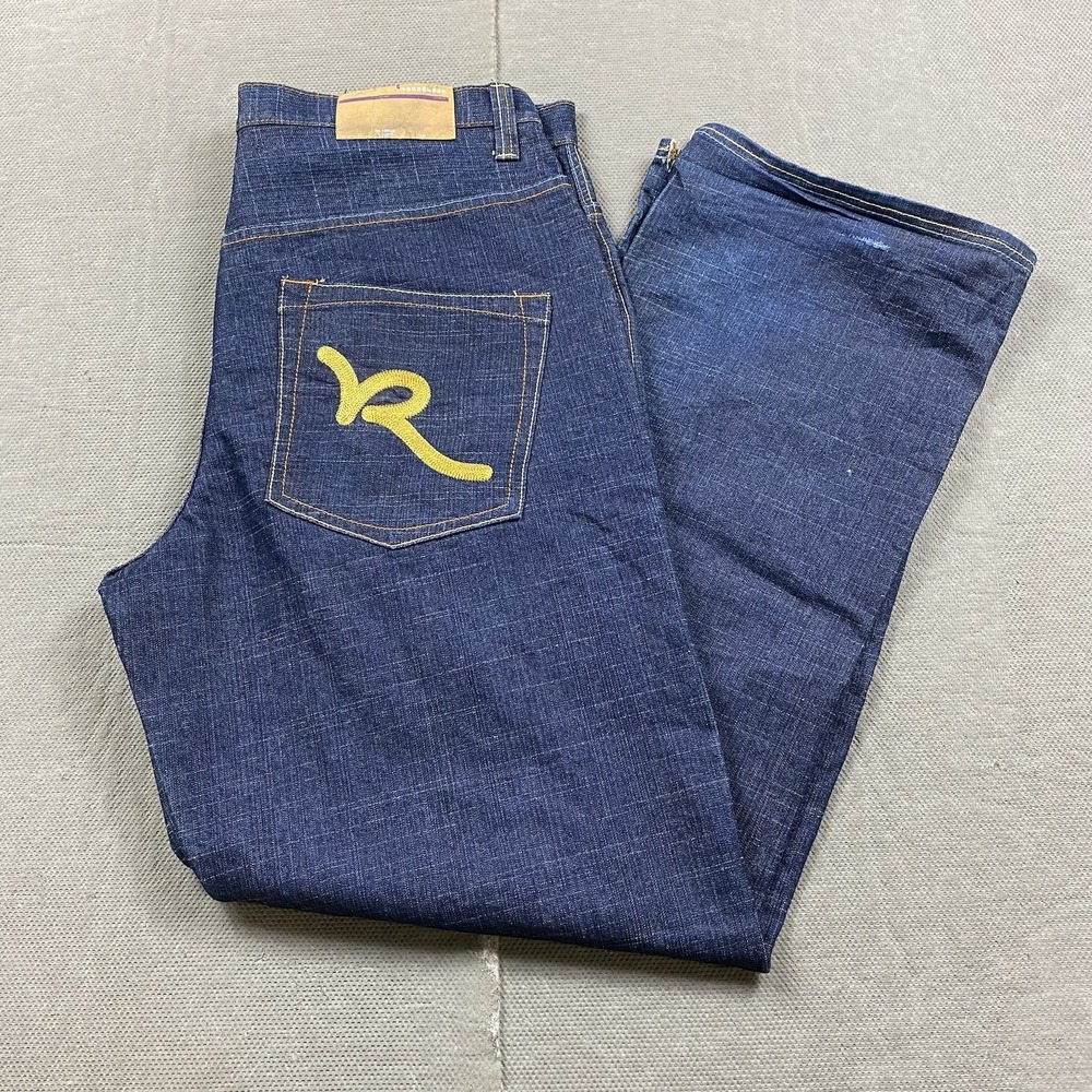 Rocawear Jeans Mens 38 x 34 Baggy Y2K Vintage Denim Blue Wide Leg Skater